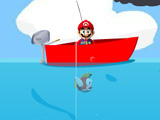 Марио ловит рыбу